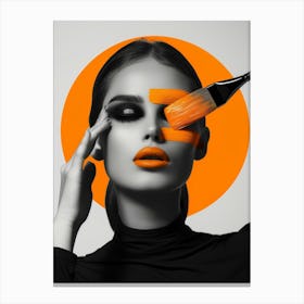 Portrait Of A Woman With Makeup Canvas Print