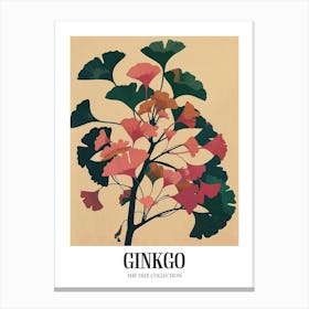 Ginkgo Tree Colourful Illustration 3 Poster Canvas Print