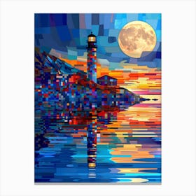 Lighthouse At Sunset 15 Canvas Print