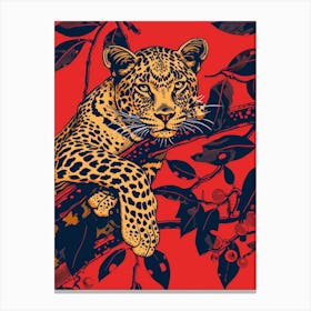 Leopard In Tree Canvas Print