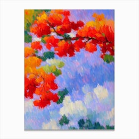 Japanese Red Pine tree Abstract Block Colour Canvas Print