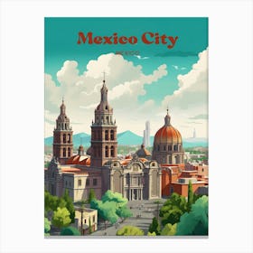 Mexico City Mexico Summer Travel Art Canvas Print