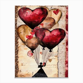 Valentine'S Day Heart Balloons Canvas Print