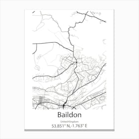 Baildon,United Kingdom Minimalist Map Toile