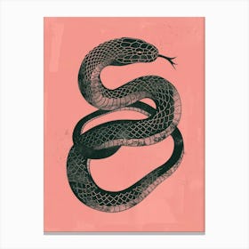 Snake On A Pink Background Canvas Print