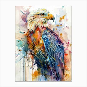 Eagle Colourful Watercolour 2 Canvas Print