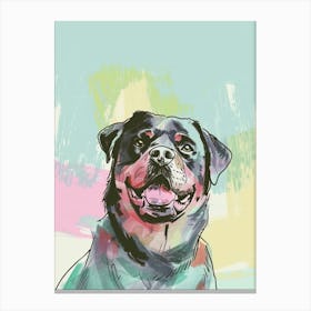 Watercolour Rottweiler Dog Line Illustration 3 Canvas Print