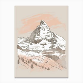 Mount Bierstadt Usa Color Line Drawing (1) Canvas Print