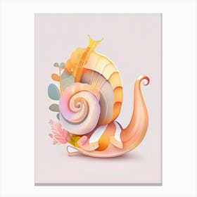 Malaysian Trumpet Snail  Illustration Canvas Print