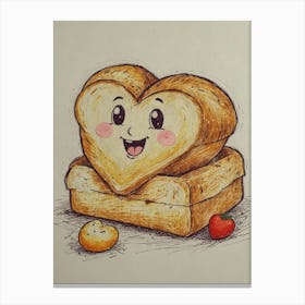 Heart Shaped Bread 2 Canvas Print