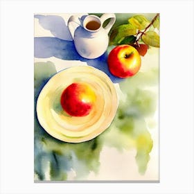 Apple 2 Italian Watercolour fruit Canvas Print