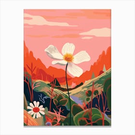 Boho Wildflower Painting Wood Anemone 3 Canvas Print