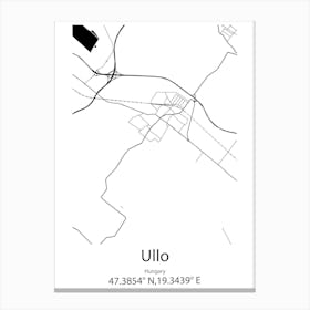 Ullo,Hungary Minimalist Map Canvas Print