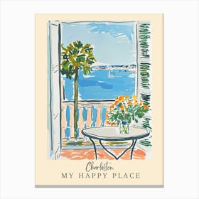 My Happy Place Charleston 4 Travel Poster Canvas Print