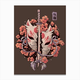 Ruined Mask - Cool Sword Flowers Gift Canvas Print