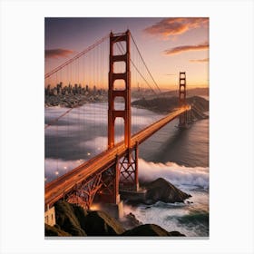 Golden Gate Bridge At Sunset 1 Canvas Print