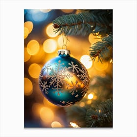 Festive Christmas Tree Bauble Reflecting Vibrant Bokeh Lights Suspended Delicately From A Richly Ad (1) Toile