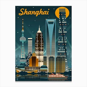 Shanghai City Skyline Canvas Print