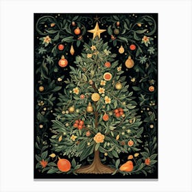 William Morris Style Christmas Tree 2 Canvas Print