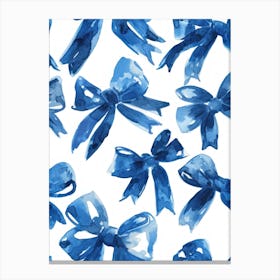 Blue Watercolor Bows Toile