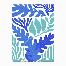 Blue and Green Corals Ocean Collection Boho Canvas Print