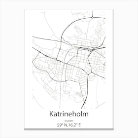 Katrineholm,Sweden Minimalist Map Canvas Print