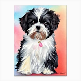 Shih Tzu 3 Watercolour dog Canvas Print