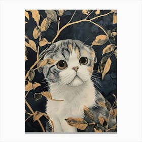 Scottish Fold Cat Japanese Illustration 1 Canvas Print