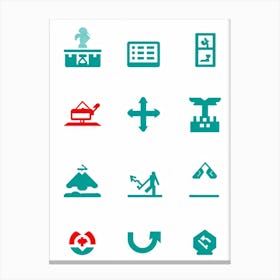 A Modern And Comprehensive Collection Of Pictograms A Mix Of Environmental And Construction Pictogr (2) Canvas Print