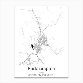 Rockhampton,Australia Minimalist Map Canvas Print