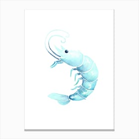 Watercolor Shrimp Illustration Canvas Print