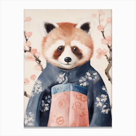 Playful Illustration Of Red Panda Bear For Kids Room 1 Canvas Print