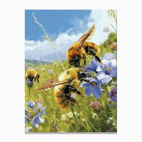 Carpenter Bee Storybook Illustration 21 Canvas Print