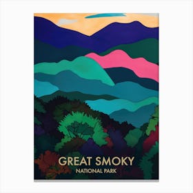 Great Smoky National Park Matisse Style Vintage Travel Poster 2 Canvas Print