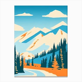 Copper Mountain, Usa Midcentury Vintage Skiing Poster Canvas Print