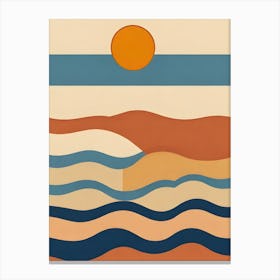 Abstract Beach Scene 'Sunset' 2 Canvas Print