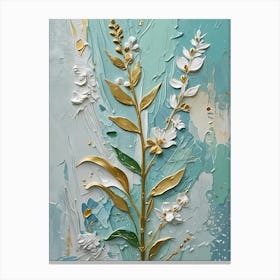 Gold And White Floral no2 Stampe su tela