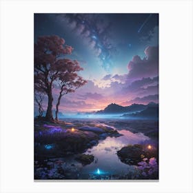 Night In The Forest Print Canvas Print