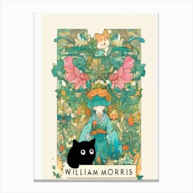 William Morris cat print 1 Canvas Print