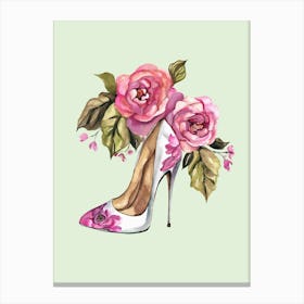Floral High Heel Canvas Print