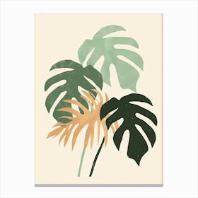 Philodendron Plant Minimalist Illustration 8 Canvas Print