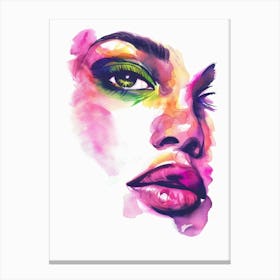 Watercolor Of A Woman'S Face 1 Canvas Print