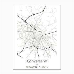 Conversano,Italy Minimalist Map Canvas Print