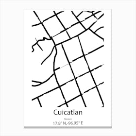 Cuicatlan,Mexico Minimalist Map Canvas Print