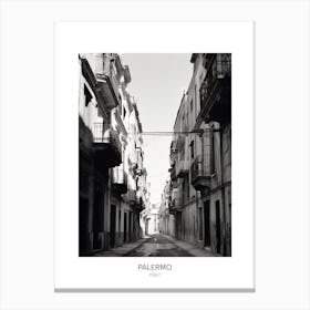 Poster Of Palermo, Italy, Black And White Photo 1 Canvas Print