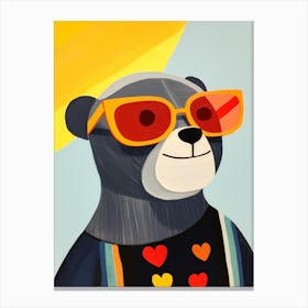 Little Otter 2 Wearing Sunglasses Canvas Print