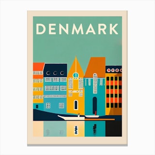 Denmark Vintage Travel Poster Canvas Print