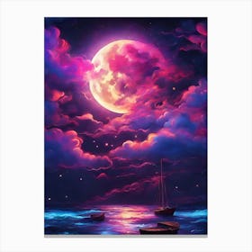 Full Moon Painting Canvas Print