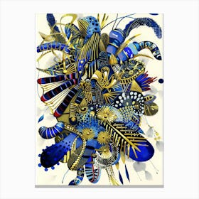 Blue Feathers 5 Canvas Print