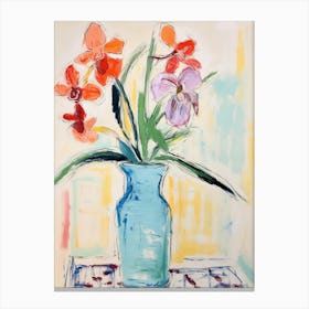 Flower Painting Fauvist Style Orchid 3 Canvas Print